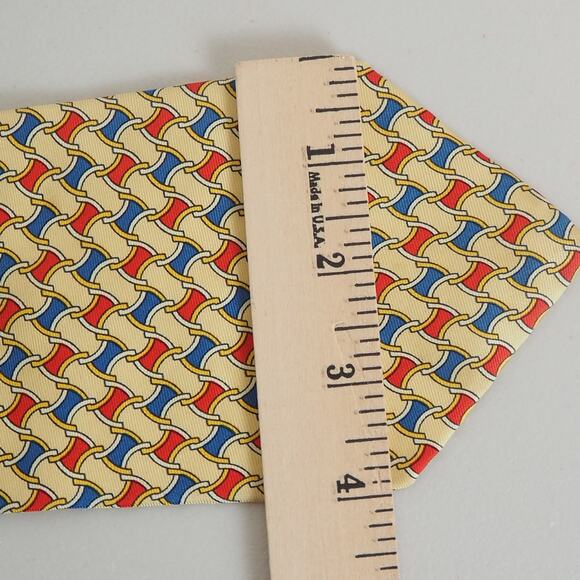 Vintage Burberrys Of London Geometric Pattern Mens 100% Silk Hand Sewn Neck Tie - Picture 5 of 8